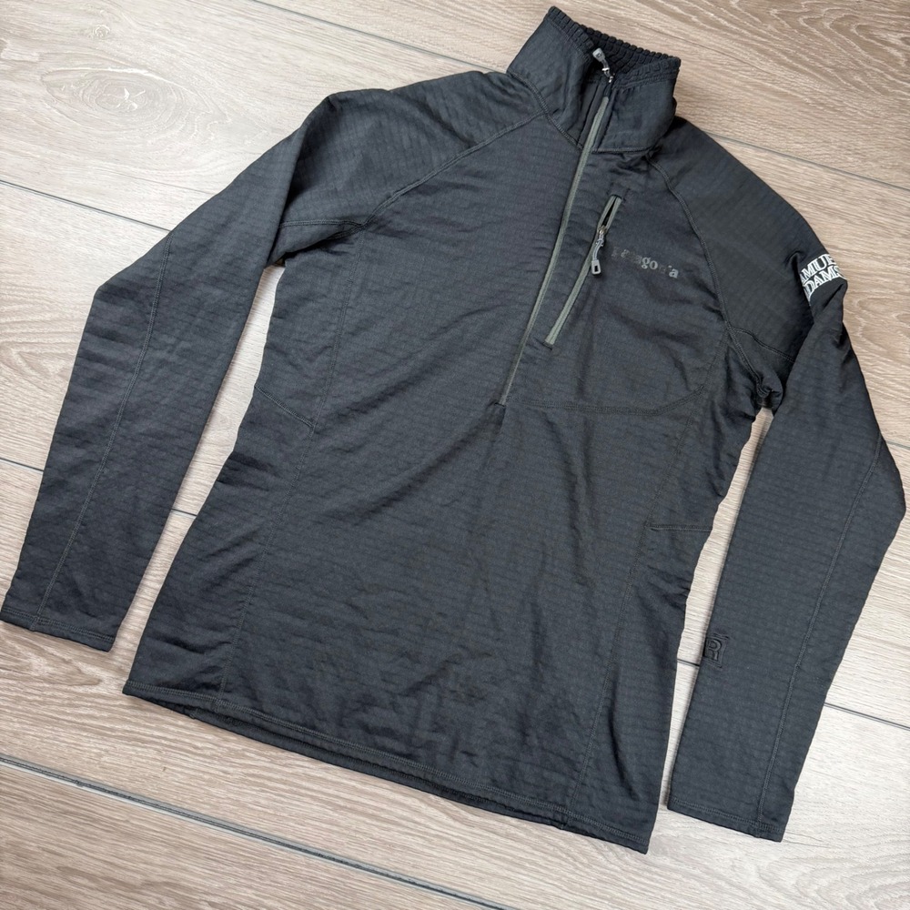 Patagonia Womens Pullover R1 Polartec Power Dry Quarter Zip Black S